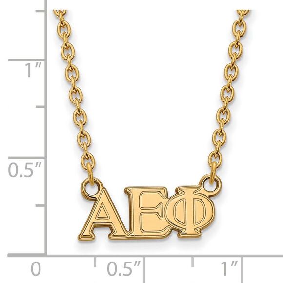14K Plated Silver Alpha Epsilon Phi Medium Necklace - Picture 2 of 4